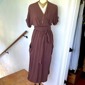 Elegant Brown Maxi Dress
